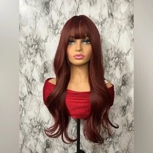 Red Long Wavy Beautiful Wig for Women